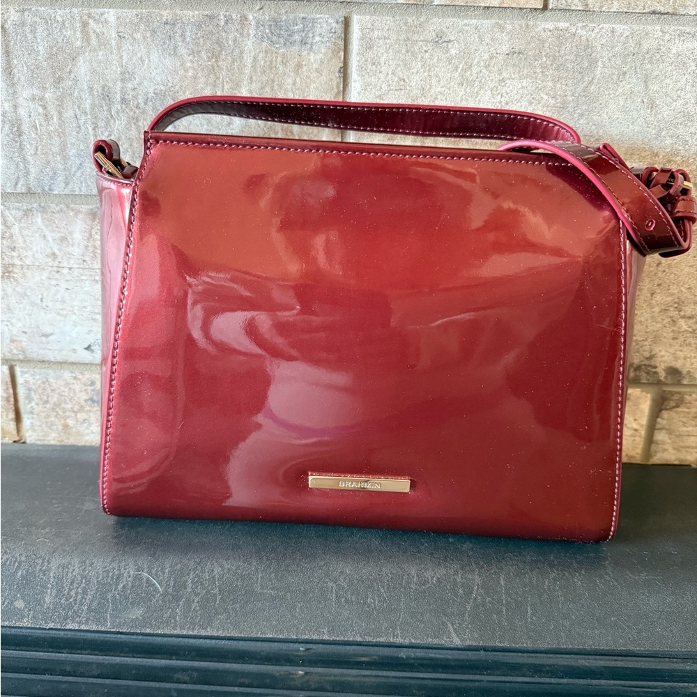 Brahmin Burgundy Patent Hillary Handbag